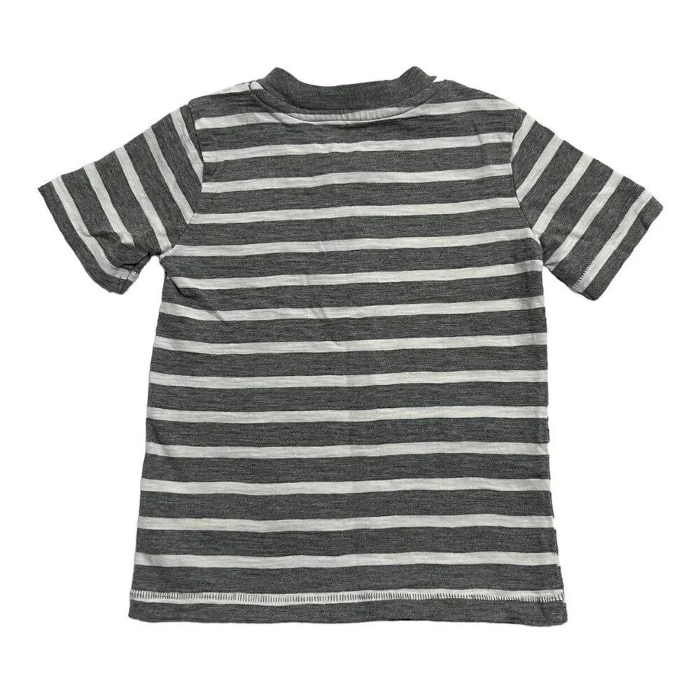 Carter's 2T Grey Striped Henley Tee Shirt